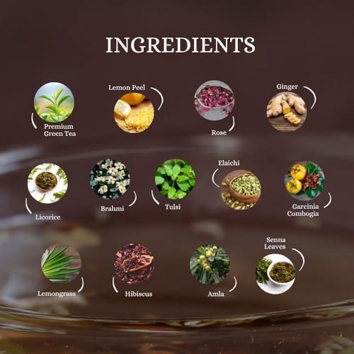 Image of Infuusio Slimming Herbal Tea, 50g, with Garcinia Cambogia, Senna, Amla, Lemongrass, Rose, Hibiscus for Weight Management, Metabolism Support, Loose Leaves | Green Tea Blend