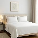 Carressa Linen 100% Egyptian Cotton King Size Sheets Set - Luxury 1200 Thread Count Egyptian Cotton Sheets King Size, Silky Soft, Cooling, Sateen Weave 17' Deep Pocket Bed Set - White