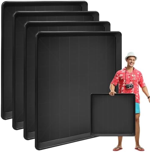 Hlimior4 Pack Oil Change Drain Pan - 22”Auto Oil Drip Pan，Oil Drip Tray for Under Car Plastic Oil Tray,Mini Fridge Drip Tray for Mini Fridges Air Conditioners Machinery Oil Catch Pan Replacement Tray