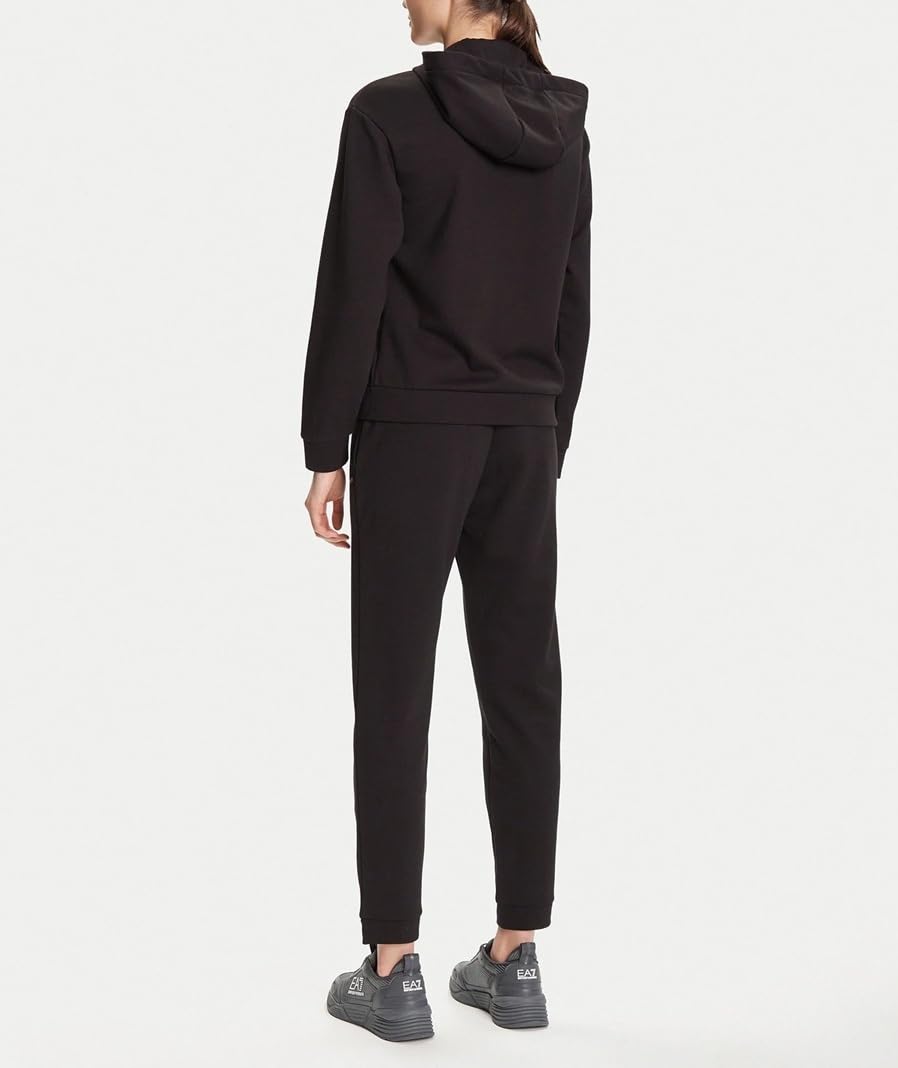 Emporio Armani EA7 Tuta da Donna Logo Series in Misto Cotone Felpato, 7W000802