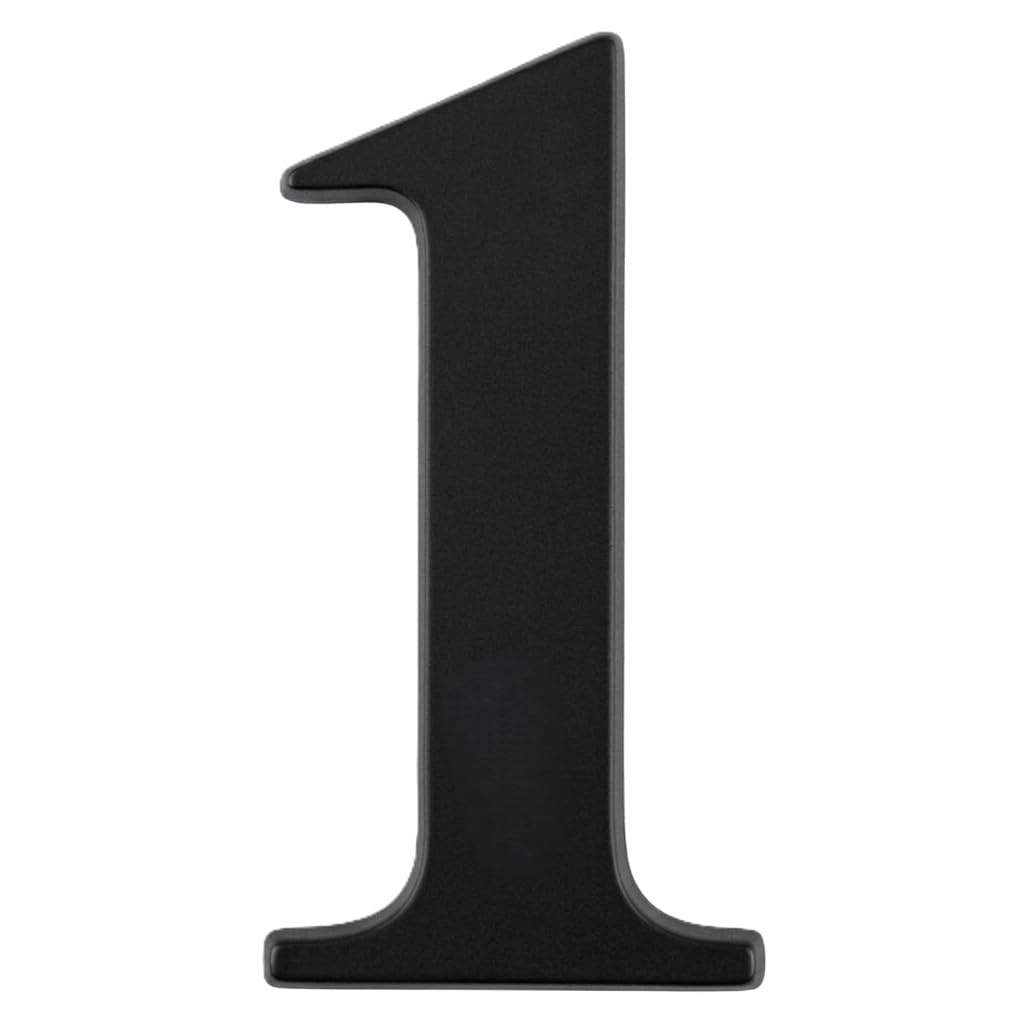 3" Self Adhesive Door Number, Times Roman, Black, 1