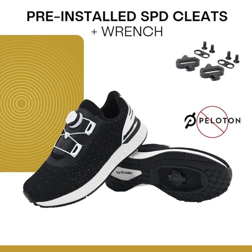 Image of Tommaso Women's Cycling Shoes with Pre-Installed SPD Cleats - Easy to Walk-in Ventilated SPD Cycling Shoes for Women's Spin Classes and Indoor Bikes - Comfortable on Foot and Toebox.