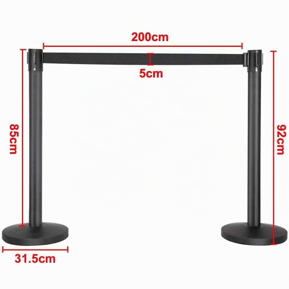 Yaheetech 4 Poteaux de Guidage Rétractables 2M, Base Lourde pour Stabilité | Barrières de Balisage, Idéal pour Contrôle de Foules Files d'Attenteen en Hôtel, Événement, Salon, École, Exposition, Noir