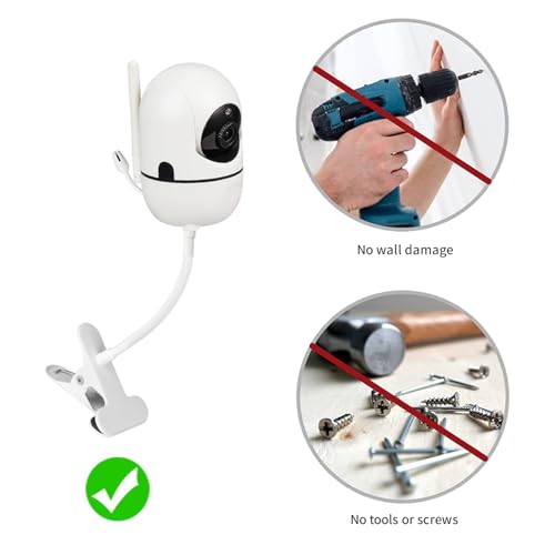 Babyphone Halterung für HelloBaby HB65/HB6339/HB66/HB6550/HB248/HB6558/HB40, Flexible Baby Kamera Holder für VTimes VT302… – Ansicht 5