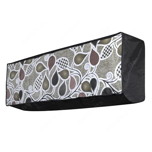 Image of Split AC Cover Combo Set 1.5 Ton | Indoor Outdoor Waterproof & Dustproof Protection | Durable, Breathable Fabric | These Covers Help Maintain Airflow | Pink White Flower