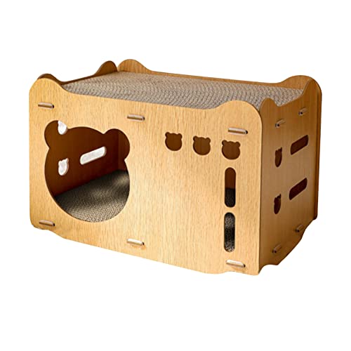 Esconderijo para Arranhador de Gato, Arranhador de Gato Confortável Empilhável de Camada Dupla Estáv