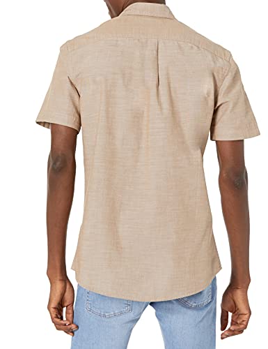 Image of Amazon Essentials Men's Regular-Fit Short-Sleeve Button-Down Chambray Shirt