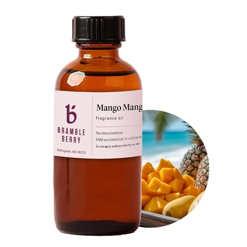 Image of Bramble Berry Mango Mango Fragrance Oil 2 oz | Juicy Ripe Mango Scent for Soap Making, Candles, Lotion, Bath Bombs & Perfume | Skin Safe, Vegan, Paraben & Phthalate Free, DIY Craft Essential