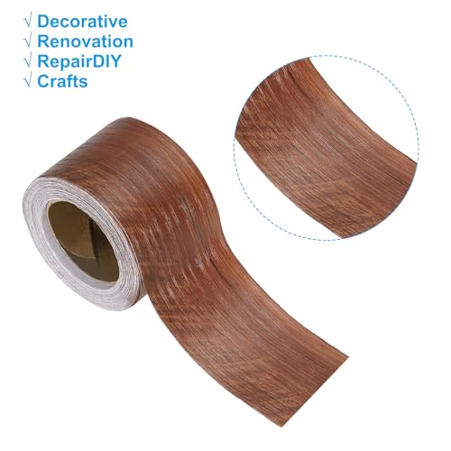 Image of PATIKIL Wood Grain Repair Tape 2in x33ft, Self Adhesive Realistic Textured Repair Tape Patch for Floor Door Table Cabinets Desk, Sequoia