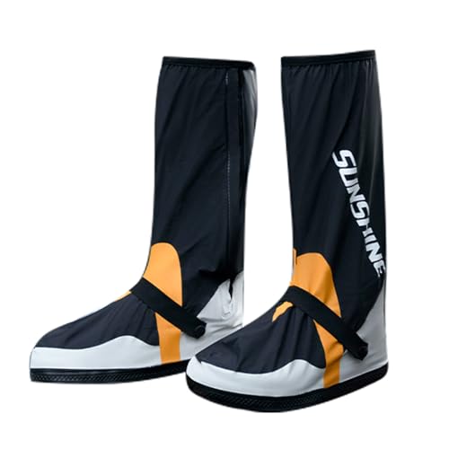 RINJOY Waterproof Rain Boots Shoe Covers for Men Women Non-Slip with Zipper Foldable Rainproof Outdoor Protective Gear