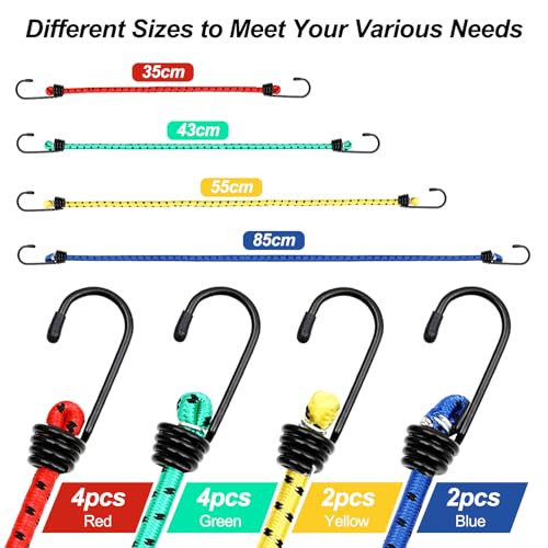 Miniatura 2 de Avesteir Set De 12 Pulpos Elasticos, Tensores Elásticos, Gomas Elasticas Con Gancho, Tensor De Equipaje, Tensora De Goma, Correas Tensoras, Cuerdas Elásticas Para Coches, Caravanas, Acampadas