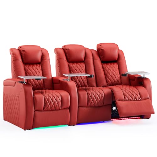 Image of Weilianda Home Theater Seating, Top Grain Leather Movie Theater Chair