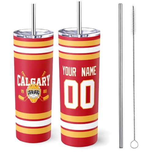 Image of ANTKING Calgary Tumbler 20oz Travel Mug Custom Name Number Gifts | Stainless Steel Insulated Coffee Cup for Men Women