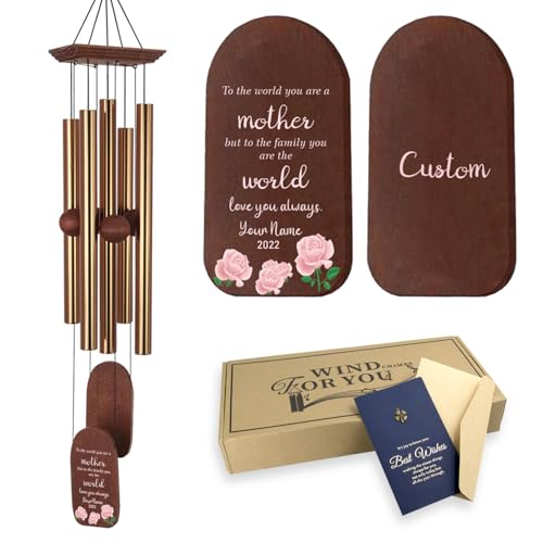 Image of ASTARIN Personalized from Daughter Son, Birthday Gift Wind Chimes for Mom Grandma Wife, Wind Chime Thank You Gift for Women Home Yard Garden Outdoor Decor