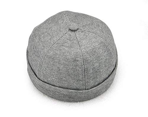 Zegoo Short Beanie Strapback Casual Hat Soft Cap Light Grey
