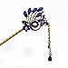 YABINA Fashion Hair Decor Peacock Chinese Traditional Style Women Girls Hair Stick Hairpin Hair Making Accessory (Royal Bule)