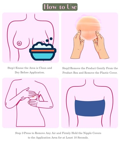 BOPLYBAY 4 Paar Silikon Nippelpads – Unsichtbare & Wiederverwendbare Brustwarzenabdeckung für Frauen Selbstklebende Nipple Cover Pasties mit Reisebox für rückenfreie & trägerlose Outfits, Hautfarbe