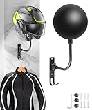 bylikeho Motorcycle Helmet Holder,Car Accessories Helmet Holder Wall Mount,Motorcycle Helmet Rack Wall Mount,180 Degree Rotation Helmet Hanger with 2 Hook,Helmet Rack for Motorcycle Bike Rugby Helmet