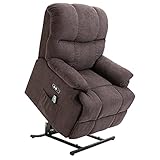 HOMCOM Massagesessel Aufstehhilfe elektrischer Relaxsessel mit Wärmefunktion Verstellbarer Winkel USB Fernbedienung Kurzplüsch Dunkelbraun 83 x 95 x 105 cm