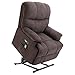 Produktbild HOMCOM Massagesessel Aufstehhilfe elektrischer Relaxsessel mit Wärmefunktion Verstellbarer Winkel USB Fernbedienung Kurzplüsch Dunkelbraun 83 x 95 x 105 cm