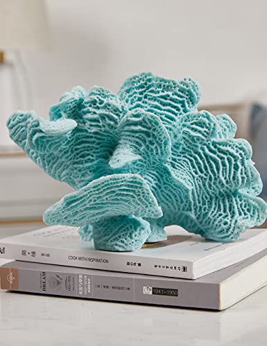 Estatua Decorativa de Coral Oceánico Azul 9.4 in miniatura 2