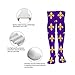 FCEVGRVPT Casual Over Knee High Boot Socks For Men Women Fashion Dress Decor Socks Compatible with Purple Gold Symbol Mardi Gras