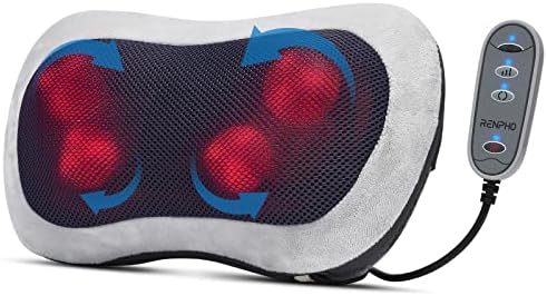 RENPHO Back Massager with Heat, Shiatsu Massage Pillow with Deep Tissue Kneading for Neck Back Shoulder, Relaxation Gifts for Mom Dad, Use at Home Office