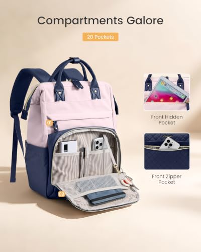 Image of LOVEVOOK Laptop Backpack Women Quilted Teacher Nurse Work Backpack Purse