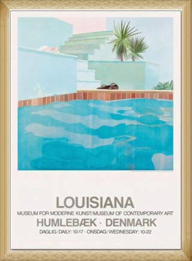 Amazon | ポスター デビット ホックニー Louisiana 額装品 ウッド