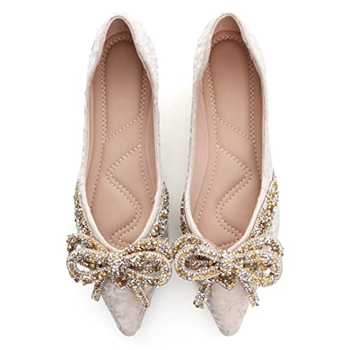 TN TANGNEST Womens Christmas Flat Shoes Snowflake Bell Bowknot Flats Fashion Pointed Toe Comfortable Slip On Flats3