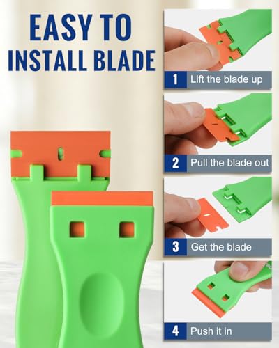 Image of WORKPRO Plastic Razor Blade Scraper Kit, 12 Scrapers with 120 Blades