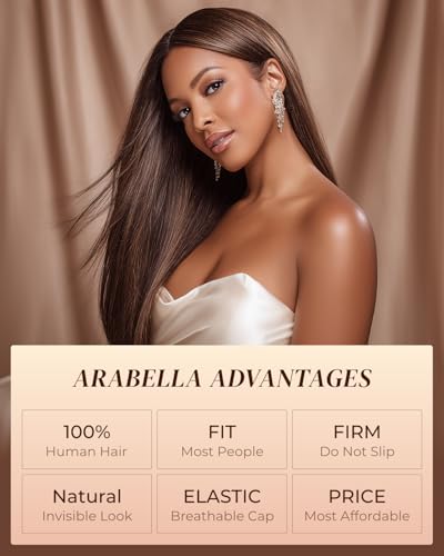 Image of Arabella Glueless Wigs Human Hair Brown Glueless wig 30inch Straight Wig