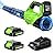 2025 Upgrade Leaf Blower, Leaf Blower Cordless with 2*2.6AH Batteries and Fast Charger, 450CFM &150MPH and 2 Speed Mode, Lightweight Electric Leaf Blowers for Lawn,Yard, Leaves, Dust,Snow Care(Green)