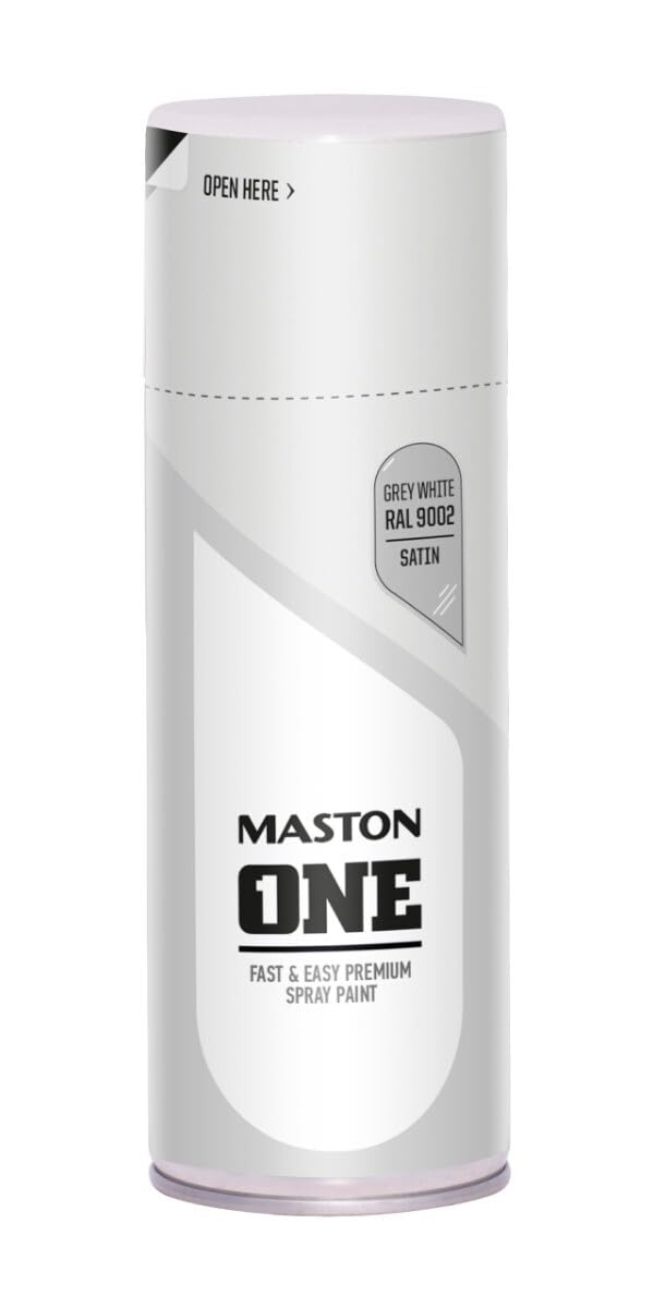 Maston One Spray Paint - Grey White - 400ml - Universal for Wood, Metal, Plastic, Glass