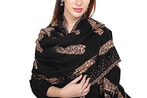 Image of KRITI Paisley Design Woollen Beige Color Shawl For Women