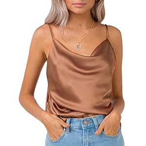 Miessial-Womens-Spaghetti-Straps-V-Neck-Satin-Camisole-Sleeveless-Soft-Tank-Tops Miessial Women's Spaghetti Straps V Neck Satin Camisole Sleeveless Soft Tank Tops Khaki 4-6