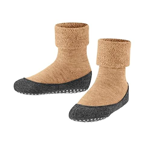 FALKE Cosyshoe Teens, Calcetín pantufla Unisex niños, Lana, Beis (Desert 4710), 33-34 Cover