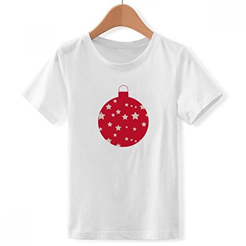 T-Shirt Blanc pour Les Garcon Fête de Noël Étoile Ras du Cou Coton