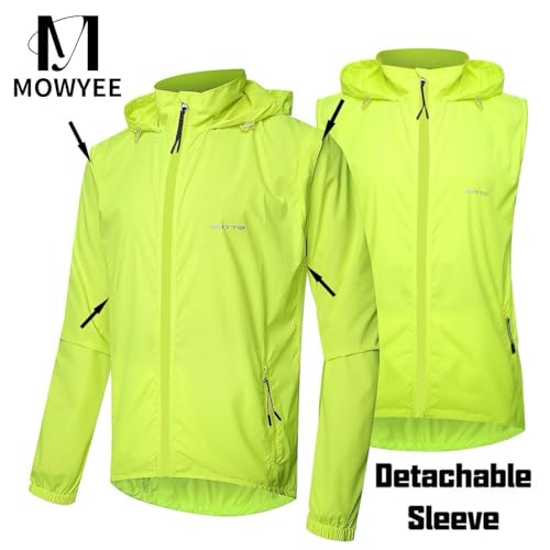 Chaqueta rompeviento para ciclismo hombre amarillo fluorescente miniatura 2