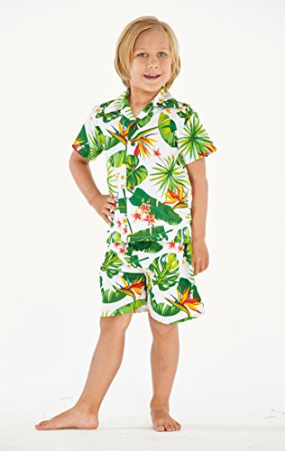Image of Boys' Aloha Luau Shirt Cabana Set in Signature Prints | 100% Cotton; Button Front Shirt; Signature Tropical Prints; Lightweight Comfort; Vacation Ready