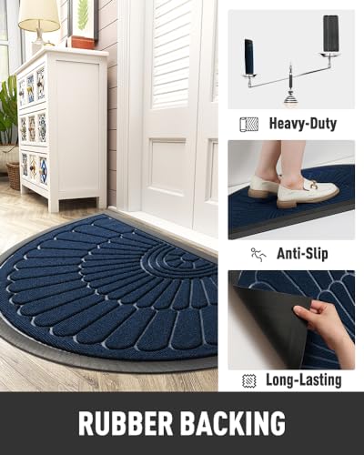 Tchdio Semicircular Durable Rubber Doormat- Non Slip Front Door Mat For Outside Inside Entry thumb #2
