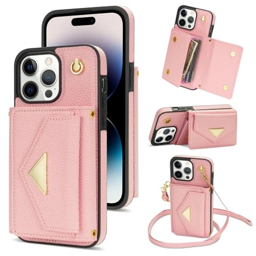 Étui bandoulière iPhone 12 Pro Max rose fini les chutes de smartphone