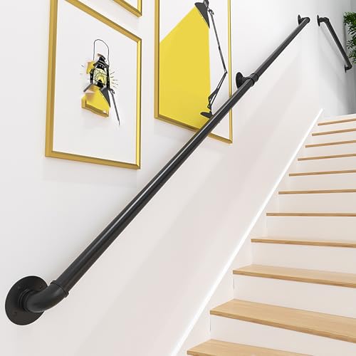 Rampe d'escalier haut de gamme en métal noir grand format