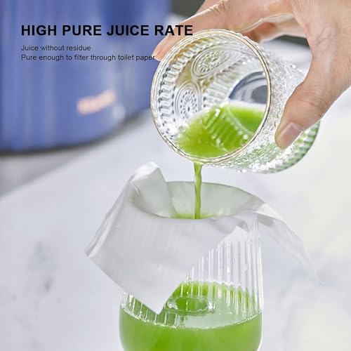 Licuadora de prensado en frío de 82 mm, con sistema de masticación, boca de alimentación grande para frutas enteras, 43 RPM, bajo nivel de ruido, extracción silenciosa con apagado automático intelig