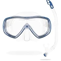 CRESSI Ondina Jr + Top Combo - Combo Set Diving Mask Ondina and Snorkel Top, Clear/Blue, 7/13 years, Kid Unisex