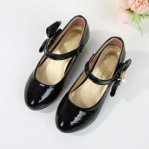 Faux Leather Low Heel with Bow Strap Dress Shoes for School Wedding Part𝐲 Girls Dress Shoes Pumps Mary Jane Shoes3