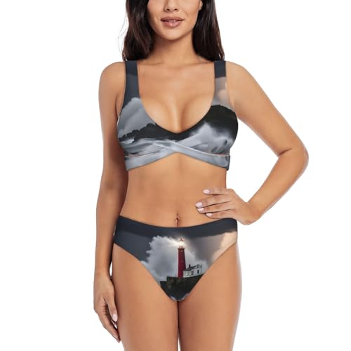 Ensemble de bikini 2 pièces gainant effet ventre plat pour plage