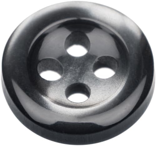 Pack of 12 Smoke Sew on 11mm Round Buttons for Shirts Blouses Flat 4 Holes 18L, Smoke Grey, Pack of 12 Buttons - Image 3