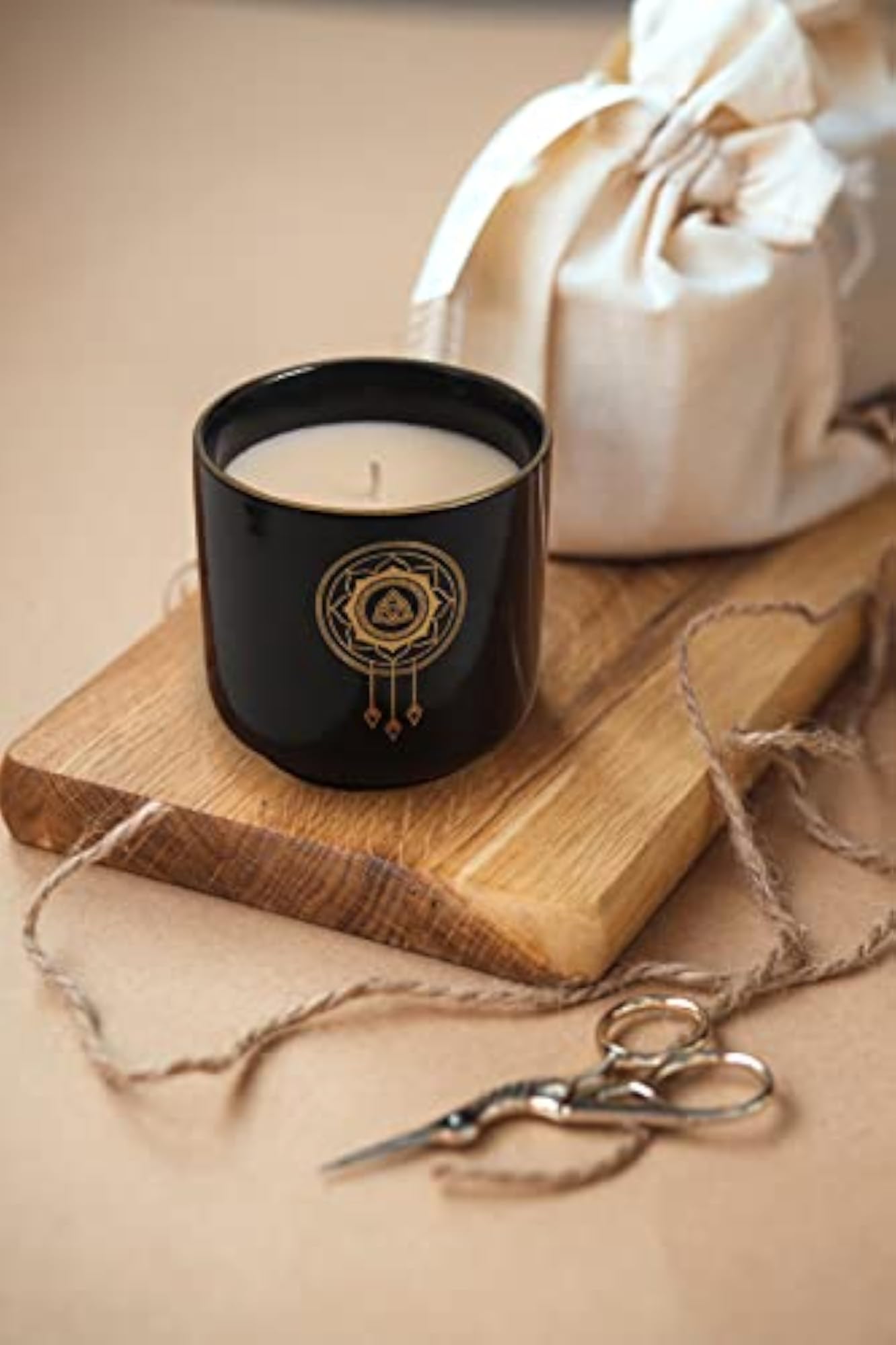 Single Wicked Ceramic Soy Wax Candle - Black Jar, Strawberry