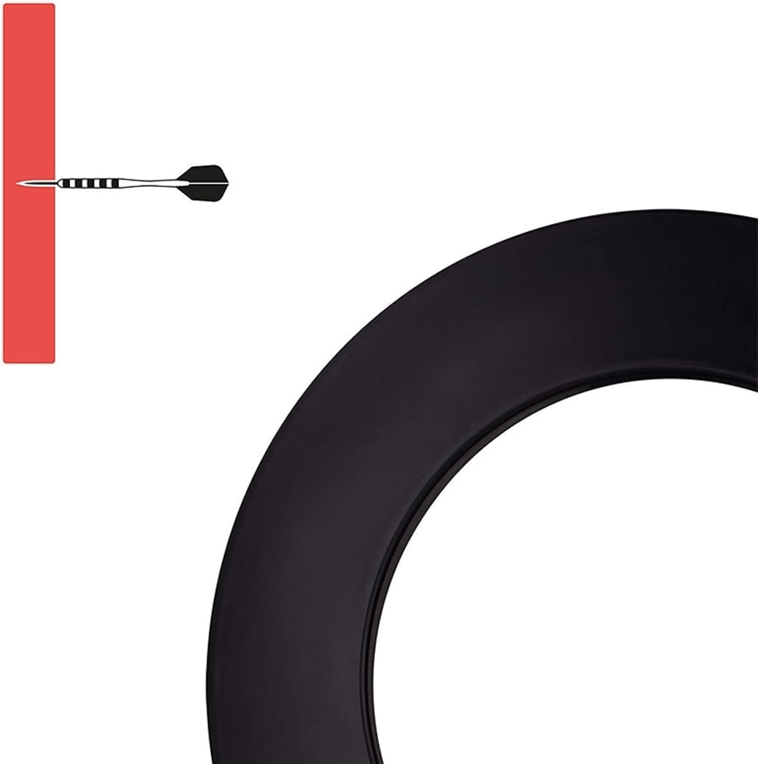 18 Ih Dartboard Surround Ring, Eva Dartboard Backplate for Wall Protection, Dart Accessories, Black, 71 x 45cm